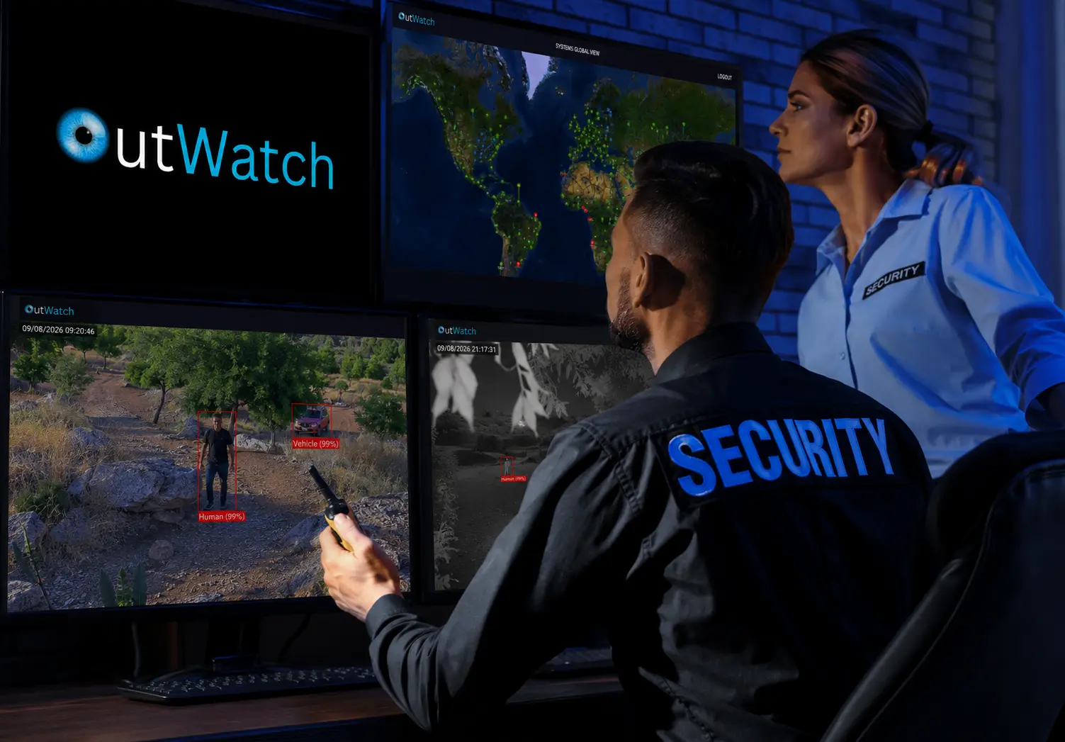 OutWatch AI alarm verification dashboard
