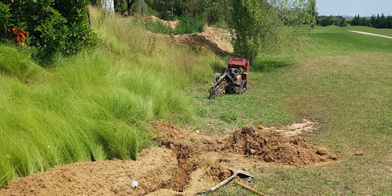 buried sensor cable installation